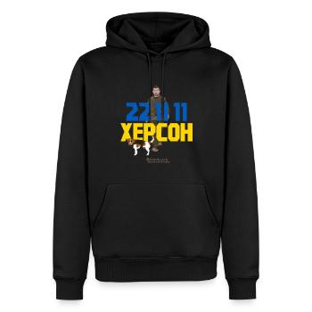 Kherson Ukraine Tag der Befreiung - Männer Premium Bio Hoodie - Schwarz - Vorne - Nico (187cm)