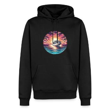 Cruise into the sunset - Men’s Premium Organic Hoodie - black - Front - Nico (187cm)
