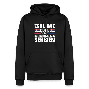 Serbe Serbe Serbie - Sweat à capuche Premium bio Homme - noir - Devant - Nico (187cm)