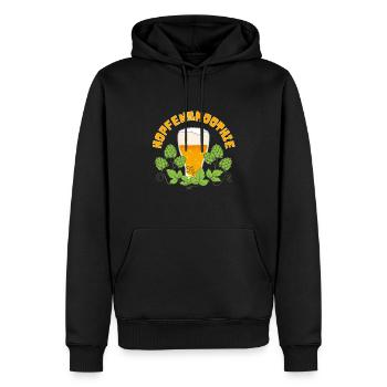 Hopfensmoothie - Männer Premium Bio Hoodie - Schwarz - Vorne - Nico (187cm)