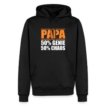 Vater Papa - Männer Premium Bio Hoodie - Schwarz - Vorne - Nico (187cm)