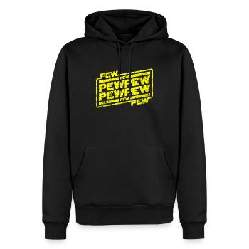 Pew Pew Pew - Männer Premium Bio Hoodie - Schwarz - Vorne - Nico (187cm)