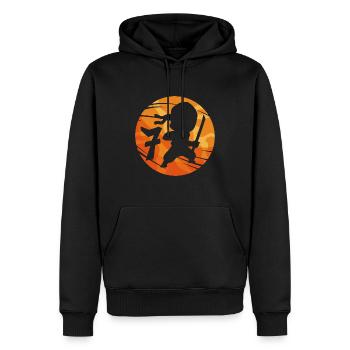 Ninja Fighter 7ème anniversaire Garçon de 7 ans - Sweat à capuche Premium bio Homme - noir - Devant - Nico (187cm)