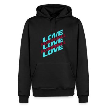 Floorball floorball unihoc « Floorball-love » - Sweat à capuche Premium bio Homme - noir - Devant - Nico (187cm)
