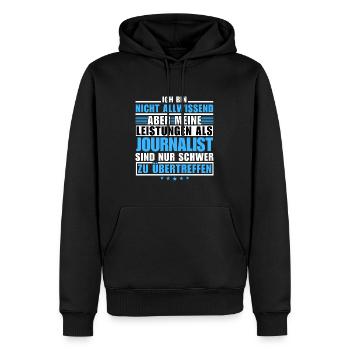 Unrivalled performance as a journalist - Men’s Premium Organic Hoodie - black - Front - Nico (187cm)