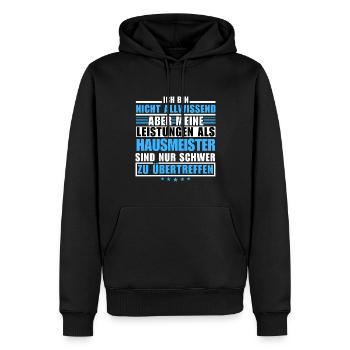 Unübertroffene Leistung als Hausmeister - Männer Premium Bio Hoodie - Schwarz - Vorne - Nico (187cm)
