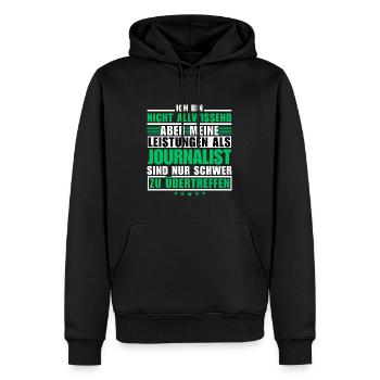 Unrivalled performance as a journalist - Men’s Premium Organic Hoodie - black - Front - Nico (187cm)