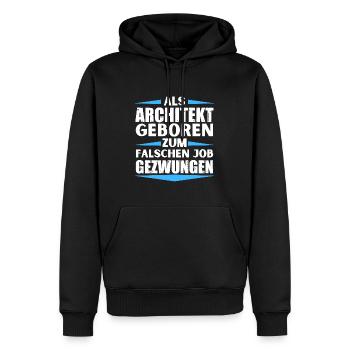 Architect landed in the wrong job - Men’s Premium Organic Hoodie - black - Front - Nico (187cm)