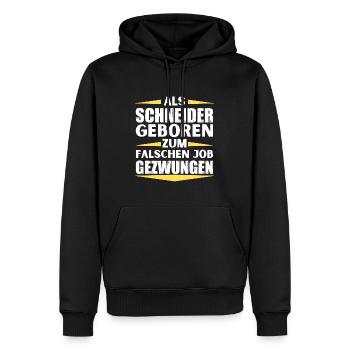 Schneider landed in the wrong job - Men’s Premium Organic Hoodie - black - Front - Nico (187cm)