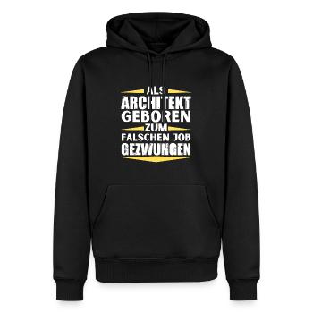 Architect landed in the wrong job - Men’s Premium Organic Hoodie - black - Front - Nico (187cm)