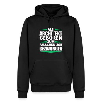 Architect landed in the wrong job - Men’s Premium Organic Hoodie - black - Front - Nico (187cm)