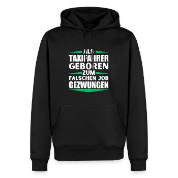 Taxi driver landed in the wrong job - Men’s Premium Organic Hoodie - black - Front - Nico (187cm)