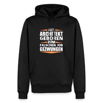 Architekt im falschen Job gelandet - Männer Premium Bio Hoodie - Schwarz - Vorne - Nico (187cm)