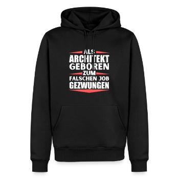 Architekt im falschen Job gelandet - Männer Premium Bio Hoodie - Schwarz - Vorne - Nico (187cm)