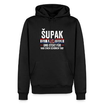 Kroate Kroatisch Kroatien - Männer Premium Bio Hoodie - Schwarz - Vorne - Nico (187cm)