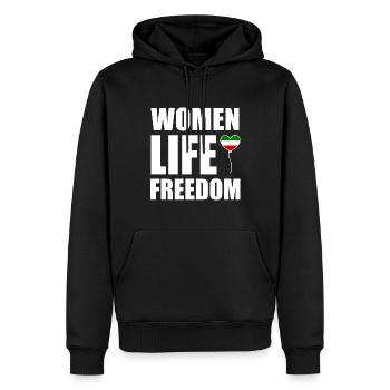 Women life freedom - Sweat à capuche Premium bio Homme - noir - Devant - Nico (187cm)