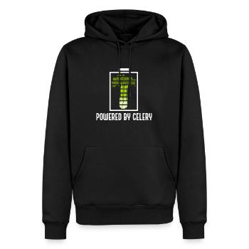 Angetrieben von Sellerie Healthy Vegetables Food - Männer Premium Bio Hoodie - Schwarz - Vorne - Nico (187cm)