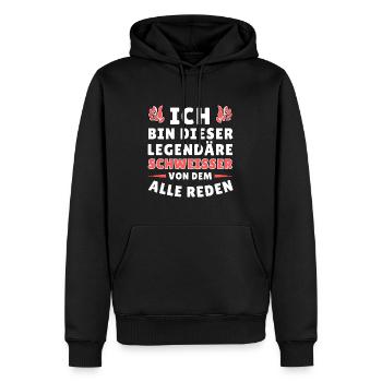 Ich bin dieser legendäre Schweißer - Männer Premium Bio Hoodie - Schwarz - Vorne - Nico (187cm)