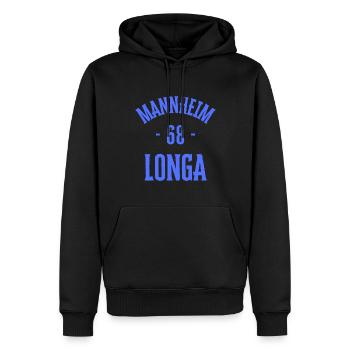 Mannheim 68 Longa - Sweat à capuche Premium bio Homme - noir - Devant - Nico (187cm)