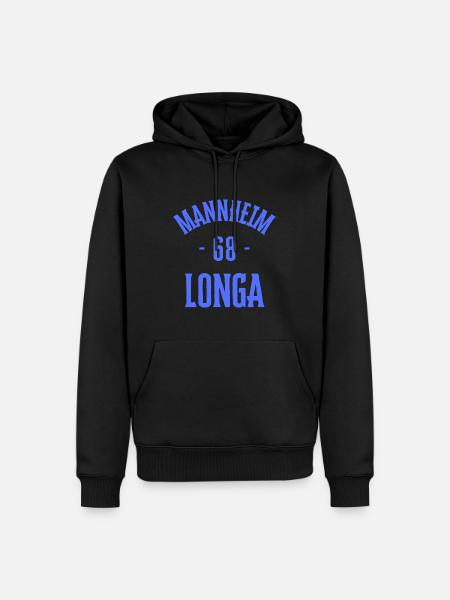Mannheim 68 Longa - Männer Premium Bio Hoodie - Schwarz