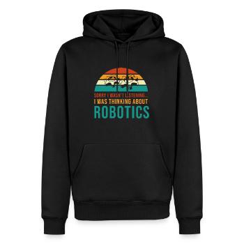Über Robotik nachdenken Mechaniker Ingenieur - Männer Premium Bio Hoodie - Schwarz - Vorne - Nico (187cm)