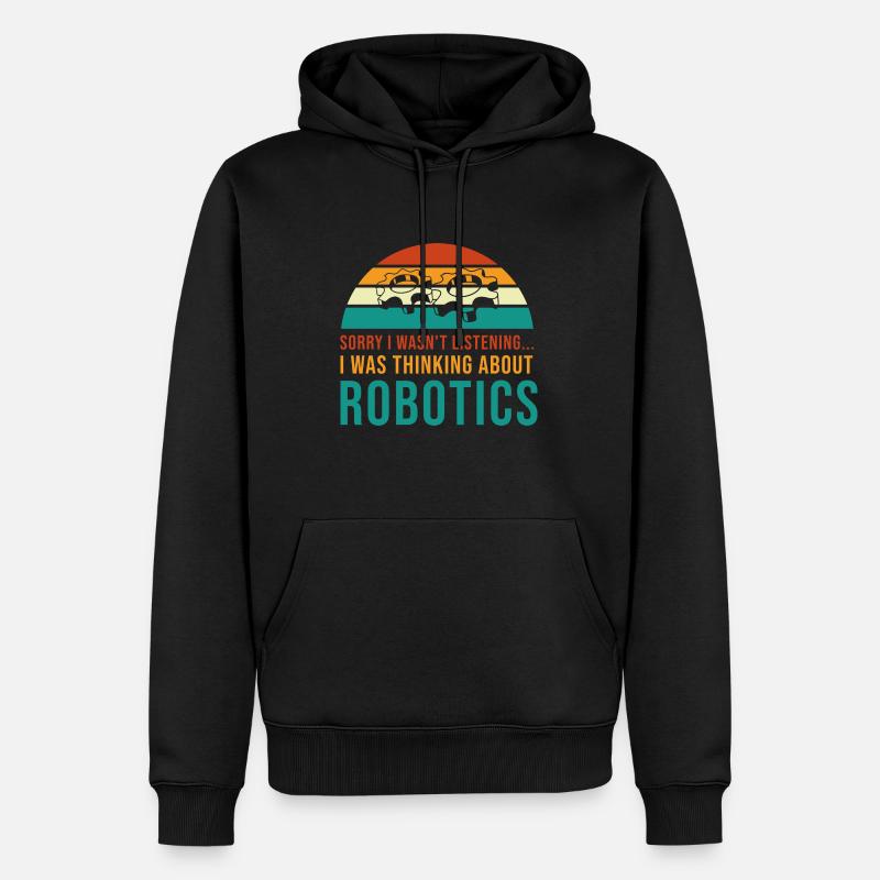 Réflexions sur la robotique : mécanicien, - Sweat à capuche Premium bio Homme - noir