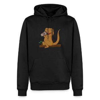 Süßer Eidechsen-Kaffee Lazy Office Monday Crested - Männer Premium Bio Hoodie - Schwarz - Vorne - Nico (187cm)