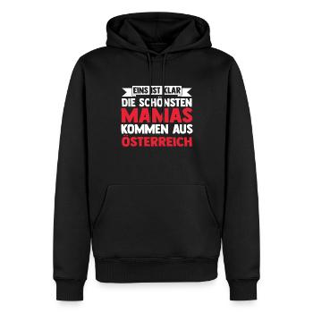 Autrichienne Maman Mère Fête des Mères Autriche - Sweat à capuche Premium bio Homme - noir - Devant - Nico (187cm)