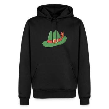 Volksfest Hut Jägerhut Trachtenhut Bierzelt Kostüm - Männer Premium Bio Hoodie - Schwarz - Vorne - Nico (187cm)