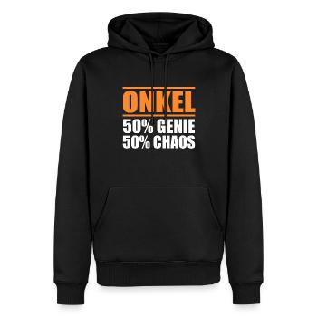 Oncle - Sweat à capuche Premium bio Homme - noir - Devant - Nico (187cm)