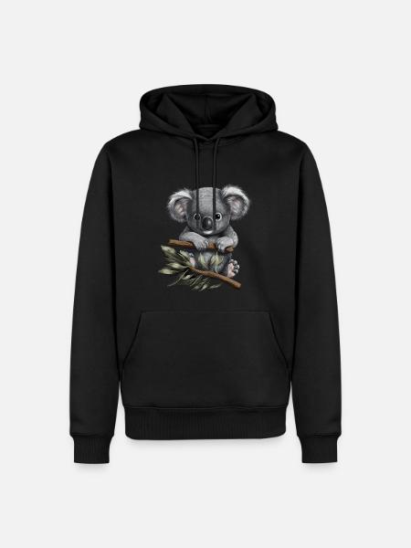 Koala Cute Koala Bear Baby - Men’s Premium Organic Hoodie - black