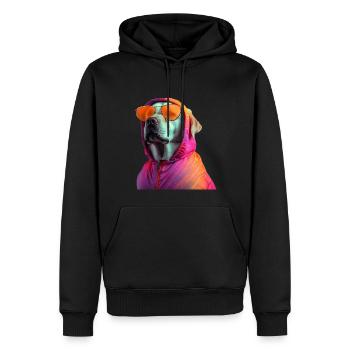 Labrador Hund mit Sonnenbrille - Männer Premium Bio Hoodie - Schwarz - Vorne - Nico (187cm)
