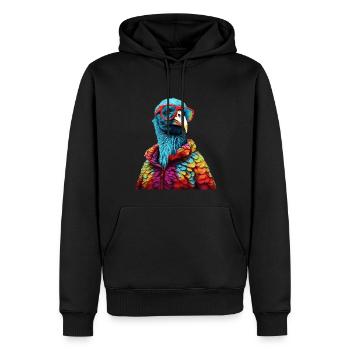 Truthahn mit Sonnenbrille Bunt Coole Vögel Vogel - Männer Premium Bio Hoodie - Schwarz - Vorne - Nico (187cm)