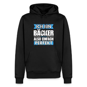 Einfach ein Perfekter Bäcker - Männer Premium Bio Hoodie - Schwarz - Vorne - Nico (187cm)