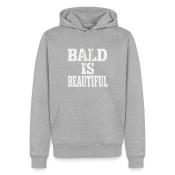 Männer Glatze Geschenkidee Bald Is Beautiful - Männer Premium Bio Hoodie - Grau meliert - Vorne - Thijin (182cm)