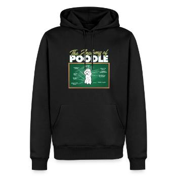 Anatomie d’un caniche I Drôle de caniche - Sweat à capuche Premium bio Homme - noir - Devant - Nico (187cm)