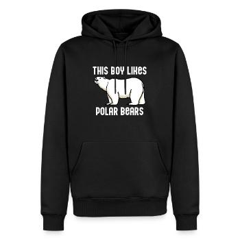 Junge mag Eisbären Expedition Wildnis - Männer Premium Bio Hoodie - Schwarz - Vorne - Nico (187cm)