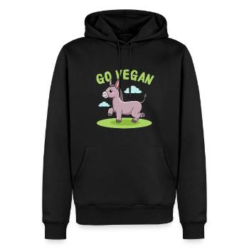 Design d’âne pour les fiers végétaliens - Sweat à capuche Premium bio Homme - noir - Devant - Nico (187cm)