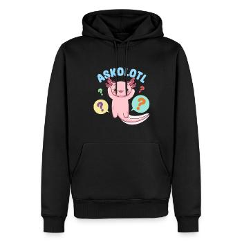 Askolotl Pun Design for Axolotl Lovers - Men’s Premium Organic Hoodie - black - Front - Nico (187cm)