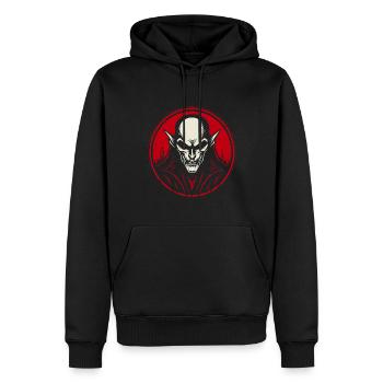 Blick des Dämons - Männer Premium Bio Hoodie - Schwarz - Vorne - Nico (187cm)