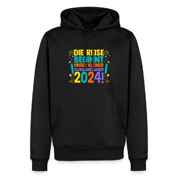 Eltern Schulkind Grundschule Erste Klasse Einschul - Männer Premium Bio Hoodie - Schwarz - Vorne - Nico (187cm)