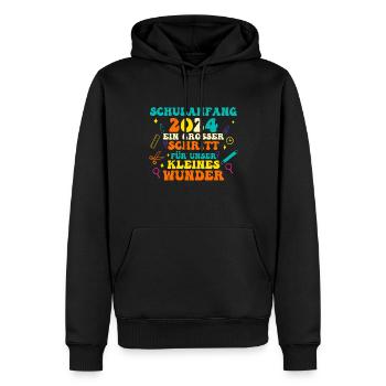 Parents : Scolaire, Enfant, École primaire, Première année, Inscription - Sweat à capuche Premium bio Homme - noir - Devant - Nico (187cm)