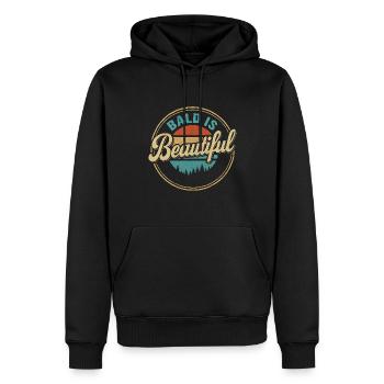 Männer Glatze Geschenkidee Bald Is Beautiful - Männer Premium Bio Hoodie - Schwarz - Vorne - Nico (187cm)