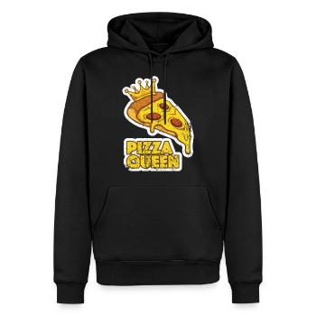 Königin-Pizza-Grafik - Männer Premium Bio Hoodie - Schwarz - Vorne - Nico (187cm)