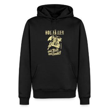 Holzfäller T Shirt Beil Seele - Männer Premium Bio Hoodie - Schwarz - Vorne - Nico (187cm)