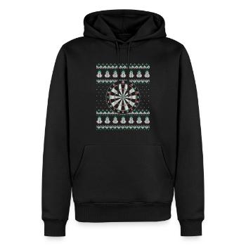 Darts ugly Christmas Sweater Weihnachten - Männer Premium Bio Hoodie - Schwarz - Vorne - Nico (187cm)