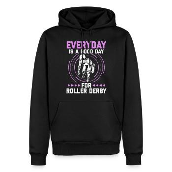 Roller derby - Men’s Premium Organic Hoodie - black - Front - Nico (187cm)