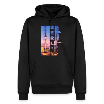 Berlin Deutschland Stadt Skyline Heimat Liebe - Männer Premium Bio Hoodie - Schwarz - Vorne - Nico (187cm)