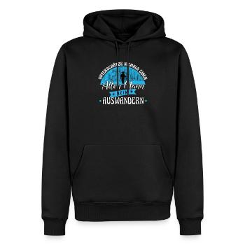 Auswandern Unterschätze Niemals Einen alten Mann - Männer Premium Bio Hoodie - Schwarz - Vorne - Nico (187cm)