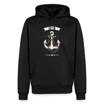 papitän - Männer Premium Bio Hoodie - Schwarz - Vorne - Nico (187cm)